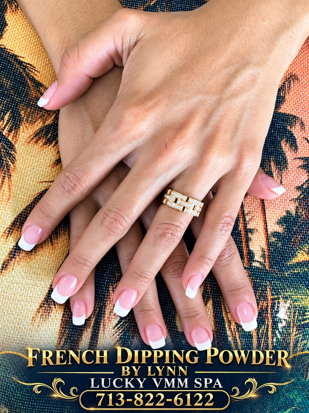 French dipping powder nails by Lynn